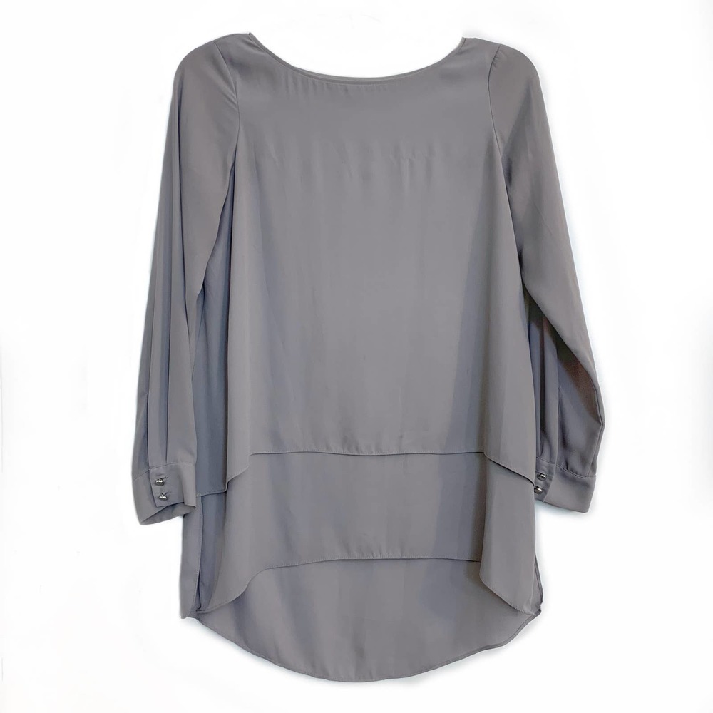 White House Black Market Long Sleeve Split Back Blouse